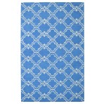 Moroccan Trellis Scroll Tile Royal Blue Rug 5' x 8'