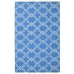 Moroccan Trellis Scroll Tile Royal Blue Rug 5' x 8'