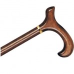 Wood Cane With Derby Handle and Collar Ladies - Natural Stain