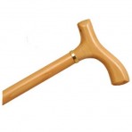 Wood Cane With Fritz Handle and Collar - Natural Stain