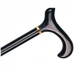 Wood Cane With Derby Handle and Collar - Black Stain