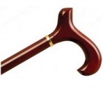 Wood Cane With Derby Handle and Collar Ladies - Rosewood Stain