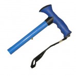 Adjustable Travel Folding Cane With Comfort Grip Handle - Blue
