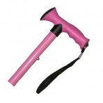 Adjustable Travel Folding Cane With Comfort Grip Handle - Pink