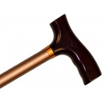 Straight Adjustable Aluminum Cane With Fritz Handle - Matt Bronze