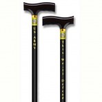 Straight Adjustable Aluminum Cane With Fritz Handle US Army - Black