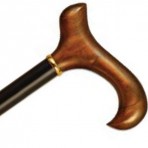 Wood Cane With Mocha Acrylic Derby Handle and Collar - Black Stain
