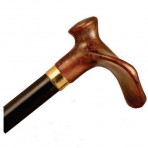 Wood Cane With Mocha Acrylic Contour Handle - Black Stain