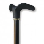 Wood Cane With Contour Soft Touch Handle - Black Stain