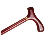 Wood Cane With Fritz Handle and Collar - Rosewood Stain