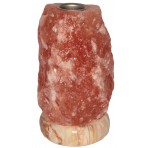 Himalayan Rock Salt Natural Oil Heating Lamp, 7 Inch Tall - Soft Calm Therapeutic Light - Naturally Salt Crystal On Onyx Marble Base - Table Oil