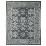 Hand Knotted Oushak Turkish Charcoal Gray Rug 4253 8' x 10'