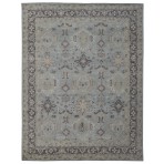 Hand Knotted Oushak Turkish Gray Charcoal Rug 4254 8' x 10'