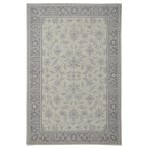 Hand Knotted Oushak Turkish Ivory Gray Rug 3250 5' x 8'