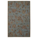 Floral Persian Hand Tufted 1079 light Blue Rug 5' x 8'