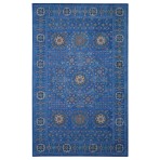 Floral Persian Hand Tufted Oushak 1100-A Blue Rug 5' x 8'