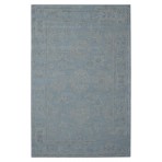 Hand Tufted Oushak Erase Broken Motif 1070 Light Blue Rug 5x7.6