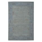 Hand Tufted Oushak Earse Broken Motif 1070-A Sage Blue Rug 5x7.6