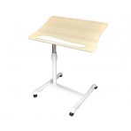 Business Class Laptop Computer Desk Workstation, (30" - 47" H x 32" W x 18" D) - 32" Work Area - Durable Easy Roll Double-Wheel Locking Casters - Easy To Assemble Fully Adjustable - , White/Mahogany