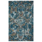 Barret Printed Hand Loom Moroccan Damask Green Rug 5' x 8'