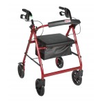 Rollator Walker with Fold Up Removable Back Support Padded Seat