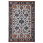 Hand Knotted Serapi 3222 Ivory Blue Rug 5' x 8'