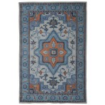 Hand Knotted Serapi 3225 Blue Rug 5' x 8'