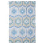 Knotted Silk 3223 Turkish Blue Yellow Ikat Rug 5' x 8'