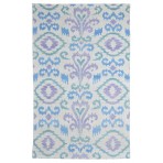 Knotted Silk 3224 Turkish Blue Purple Ikat Rug 5' x 8'
