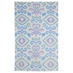 Knotted Silk 3224 Turkish Blue Purple Ikat Rug 5' x 8'