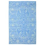 Knotted Silk 3228 Turkish Blue Green Floral Rug 5' x 8'