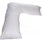 Deluxe Comfort L Side Sleeper Body Pillow, 36" x 24" - Prenatal Pregnancy Pillow - Unique L Shaped Design - Superior Comfort - Body Pillow, White