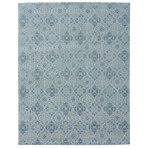 Trendy Silky 4250 Moroccan Trellis Turkish Hand Knotted Blue Rug 8' x 10'