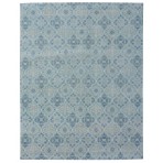 Trendy Silky 4250 Moroccan Trellis Turkish Hand Knotted Blue Rug 8' x 10'