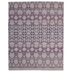 Trendy Silky 4252 Floral Turkish Hand Knotted Purple Rug 8' x 10'