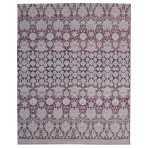 Trendy Silky 4252 Floral Turkish Hand Knotted Purple Rug 8' x 10'
