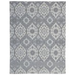Trendy Silky 4254 moroccan Turkish Hand Knotted Gray Ivory Rug 8' x 10'