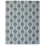 Trendy Silky 4257 Peacock Turkish Hand Knotted Blue Green Rug 8' x 10'