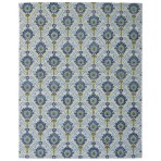 Trendy Silky 4257 Peacock Turkish Hand Knotted Blue Green Rug 8' x 10'