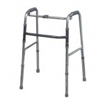 Single Release Aluminum Folding Walker; Silver; 2/carton