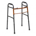 Two-Button Release Aluminum Folding Walkers w/ Rubber Tips