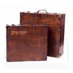 Antique Wood Suitcase Box