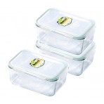 6 Pc Set - Rectangle Go Green Glasslock Set