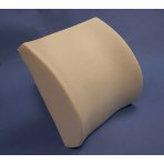 Memory Foam Bucketseat Lumbar Cushion with Burgundy Polycotton Zippered Cover & Strap - 15 " x 13-1/2 "