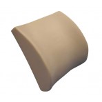 Memory Foam Bucketseat Lumbar Cushion with Grey Polycotton Zippered Cover & Strap - 15 " x 13-1/2 "