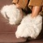 Deluxe Comfort Womens Alpaca Fur Slippers, X-Large - Luxurious - Super Warm - Great Gift - Womens Slippers, White