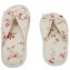 Deluxe Comfort Grandmas Garden Cotton Womens Open Toe Slippers, Size 9-10 - Cute Classic Butterfly Bow - Comfy Memory Foam - Soft, Gripping Non-Slip Durable Rubber Sole - Womens Slippers, White Floral