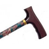 Adjustable Travel Folding Cane With Fritz Handle - Green Paisley