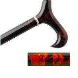 Hand Painted Wood Cane With Derby Handle - Black Copper