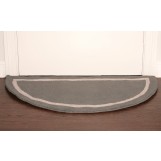 Deluxe Comfort Henley Wool Semicircle Foyer Rug, 44" Diameter - High Quality Long Lasting - Hand-Tufted Half Circle Rug - Durable Easy To Clean - Area Rug, Grey